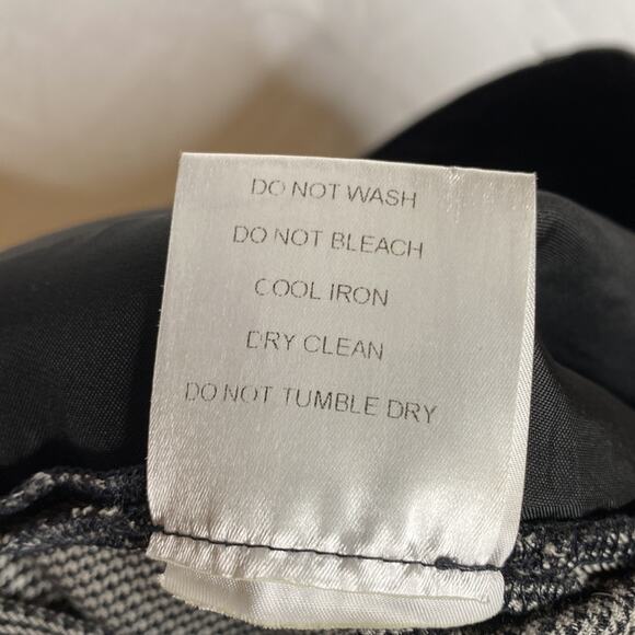 All Saints Women’s puppy tooth wool linen blend trousers 34 cuffed suit pants - Picture 5 of 6